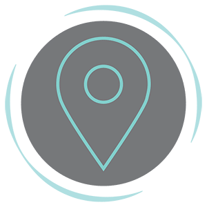 Location pin icon representing the office address for minera orthodontics.