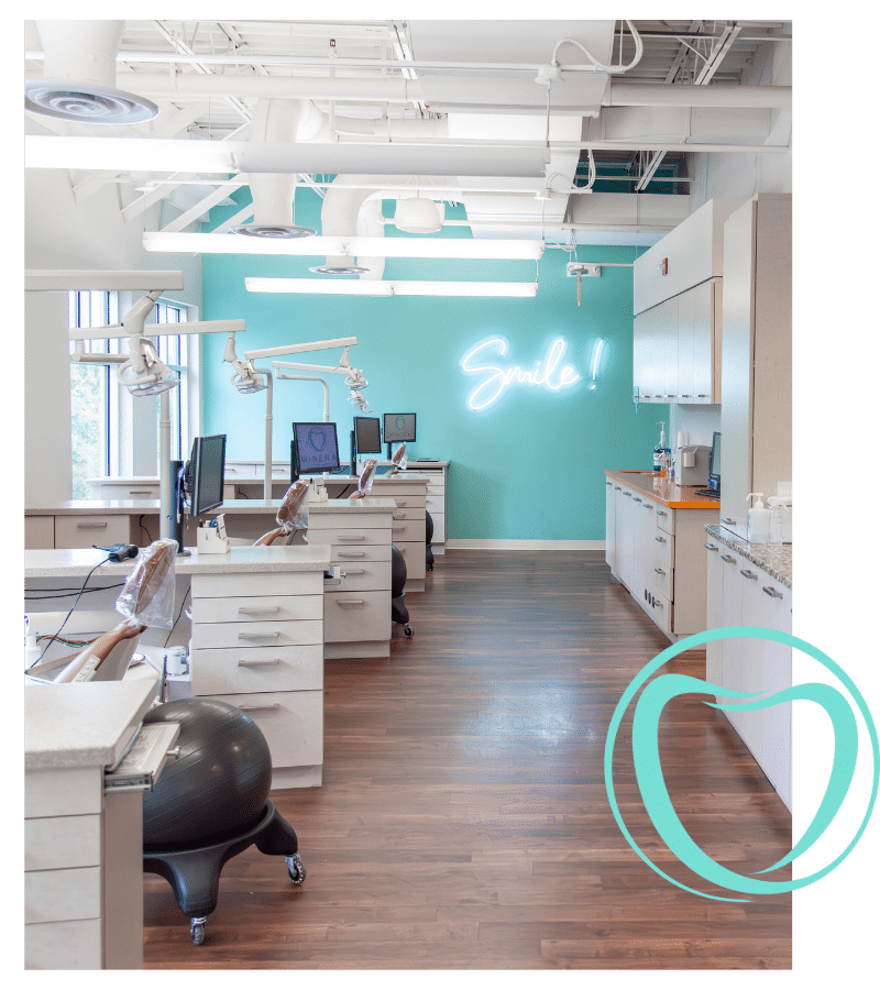 Modern orthodontic treatment area at minera orthodontics office in warrenton, virginia